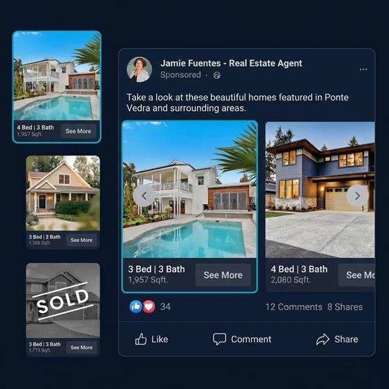 Afordal social ad pulling live MLS listings to target active buyers